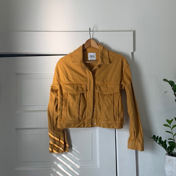 Zara Jackets & Coats Zara Mustard Yellow Denim Jacket Poshmark